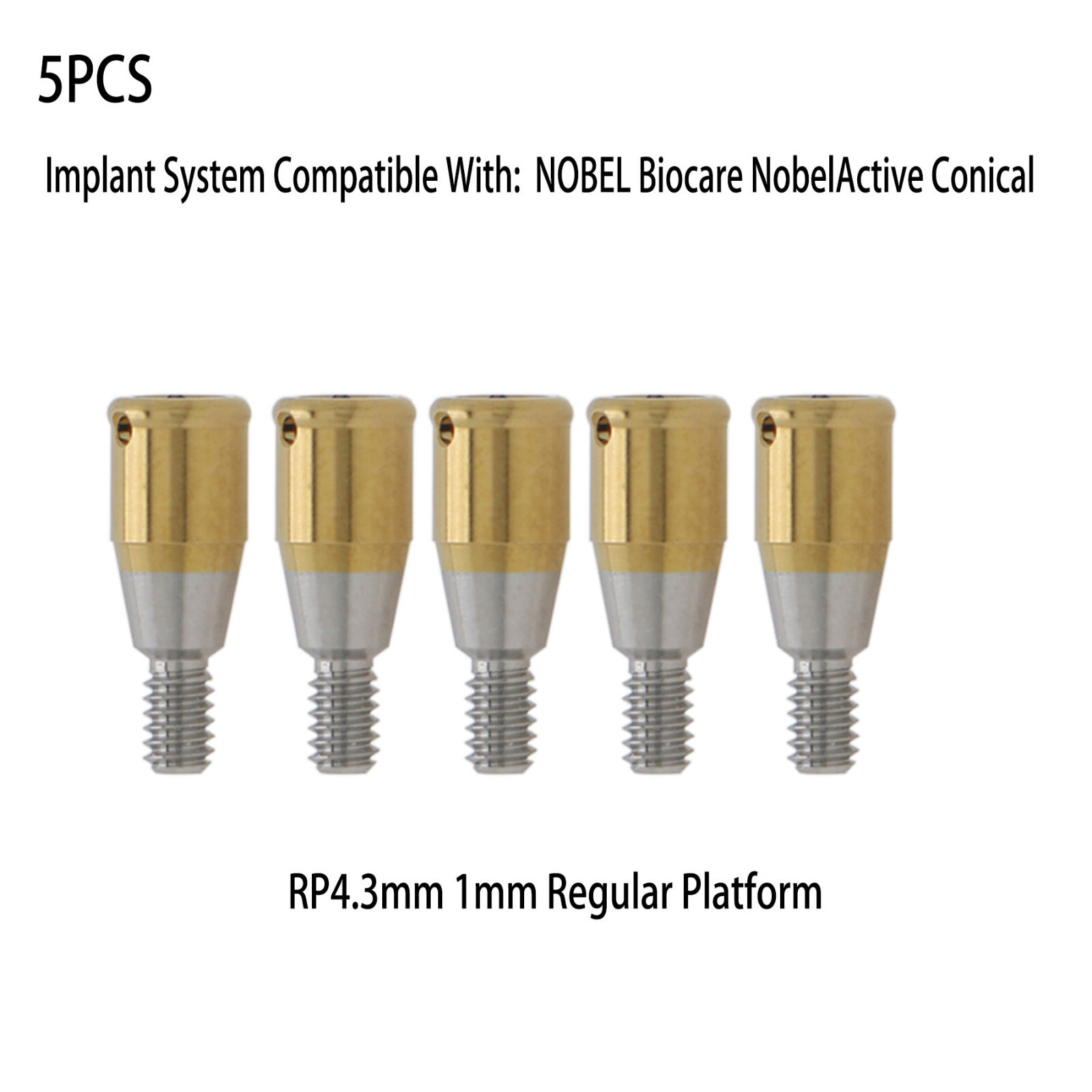 Dental for Nobel Active RP 1mm Regular Abutment Male Caps Kit Remove Insert Tool
