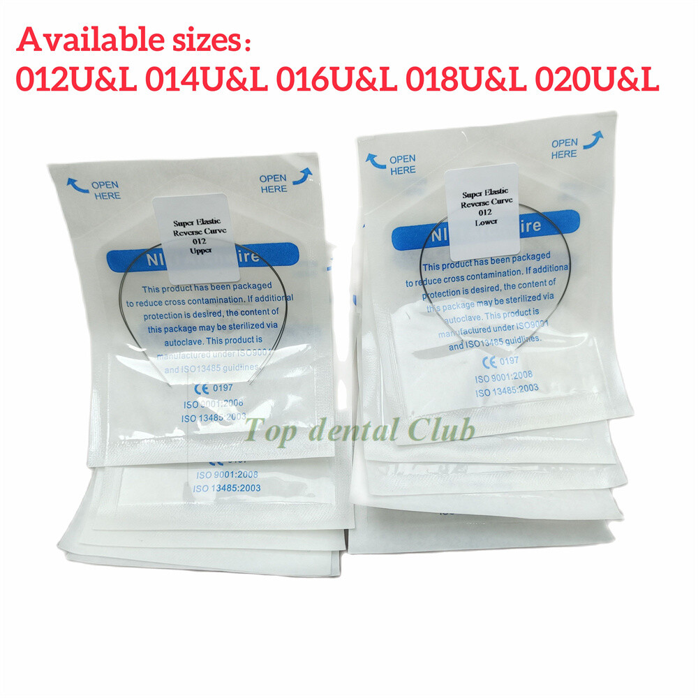 50Packs Dental Orthodontic Arch Wire Reverse Curve Round Niti Super Elastic
