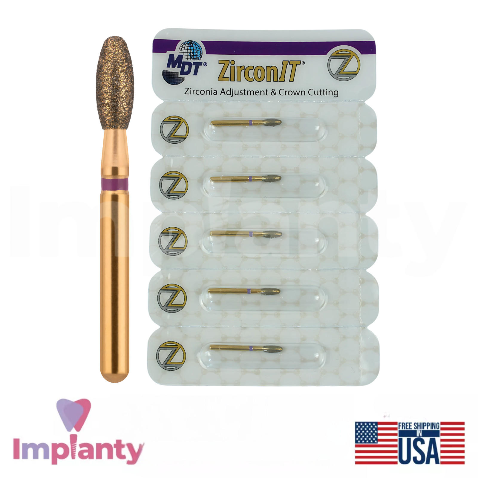 MDT Dental Egg FG ZirconIT ADJ Diamond Burs Z277 Crown Preparation Restorations