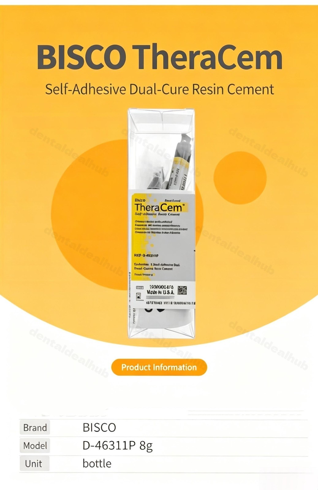 BISCO TheraCem Self-Adhesive Resin Cement 8g Dual-Cure Alkaline Dental Luting