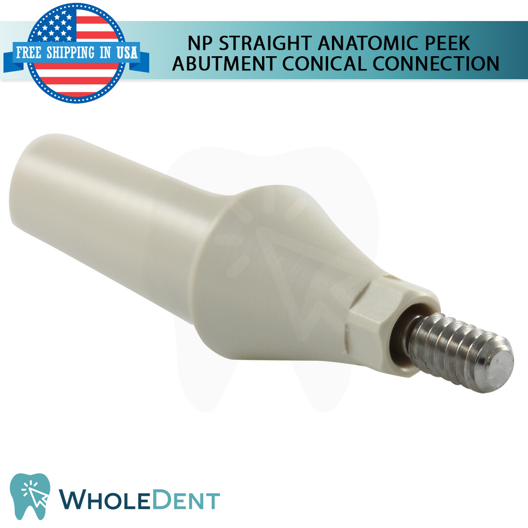 10x NP Conical Connection Straight Anatomic PEEK Abutment Dental Ø3.5mm