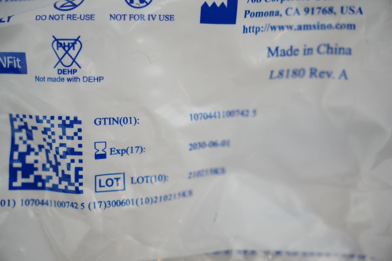 (Lot of 10) Amsino ENF1203KLD Enteral Feeding Pump Bag Set w/ ENFit AMSure 1200