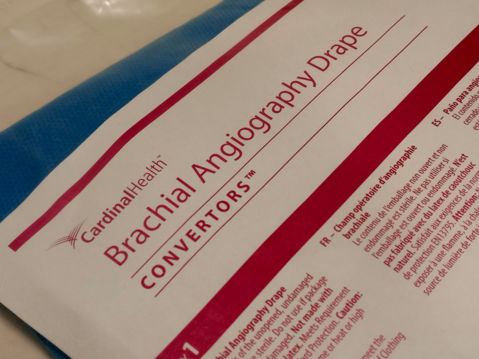 (2) Cardinal Health Convertors Brachial Angiography Drapes, Latex Free, 29458