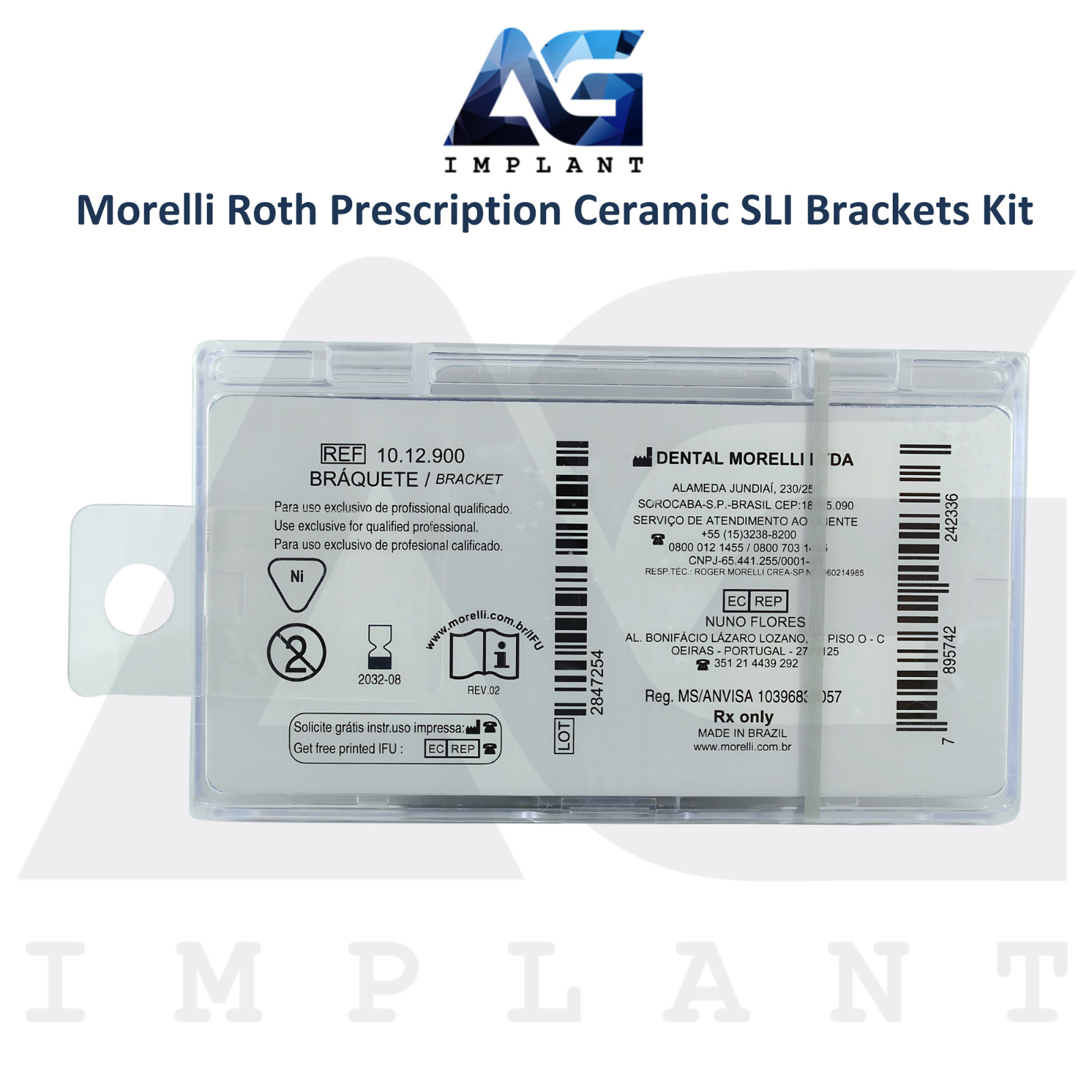 Dental Orthodontic Roth Prescription Ceramic SLI Brackets Kit 20pcs 0.020″ Slot