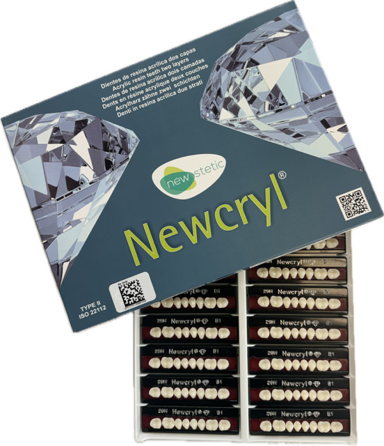 Newcryl Lower Posterior Mould 32F 1 x 8 33° Two-Layer False Teeth Multi-Shade