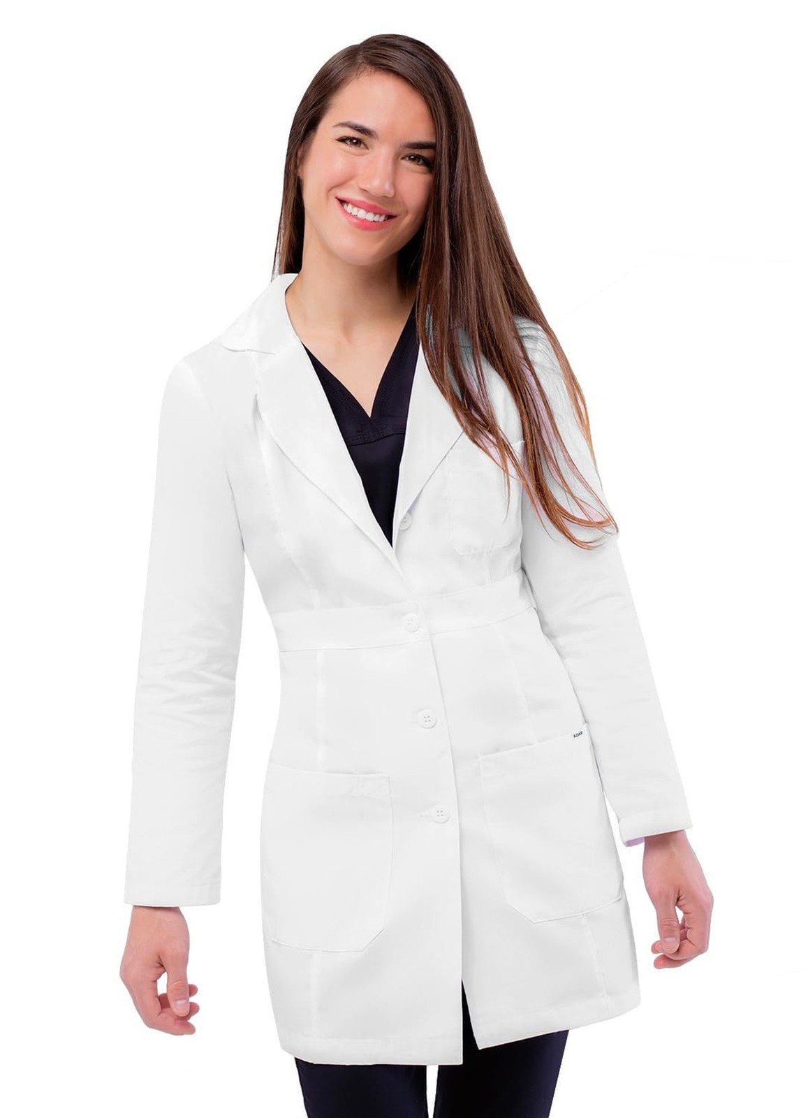 Adar Universal Lab Coats for Women – Belted 33″ Lab Coat Large White