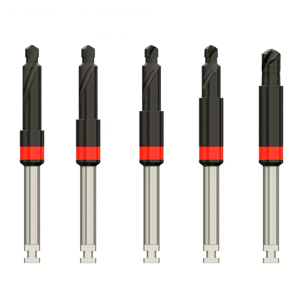 DSI Dental Implant Surgical DLC Coated Step Stopper Drill Bit Drills Kit 28pcs