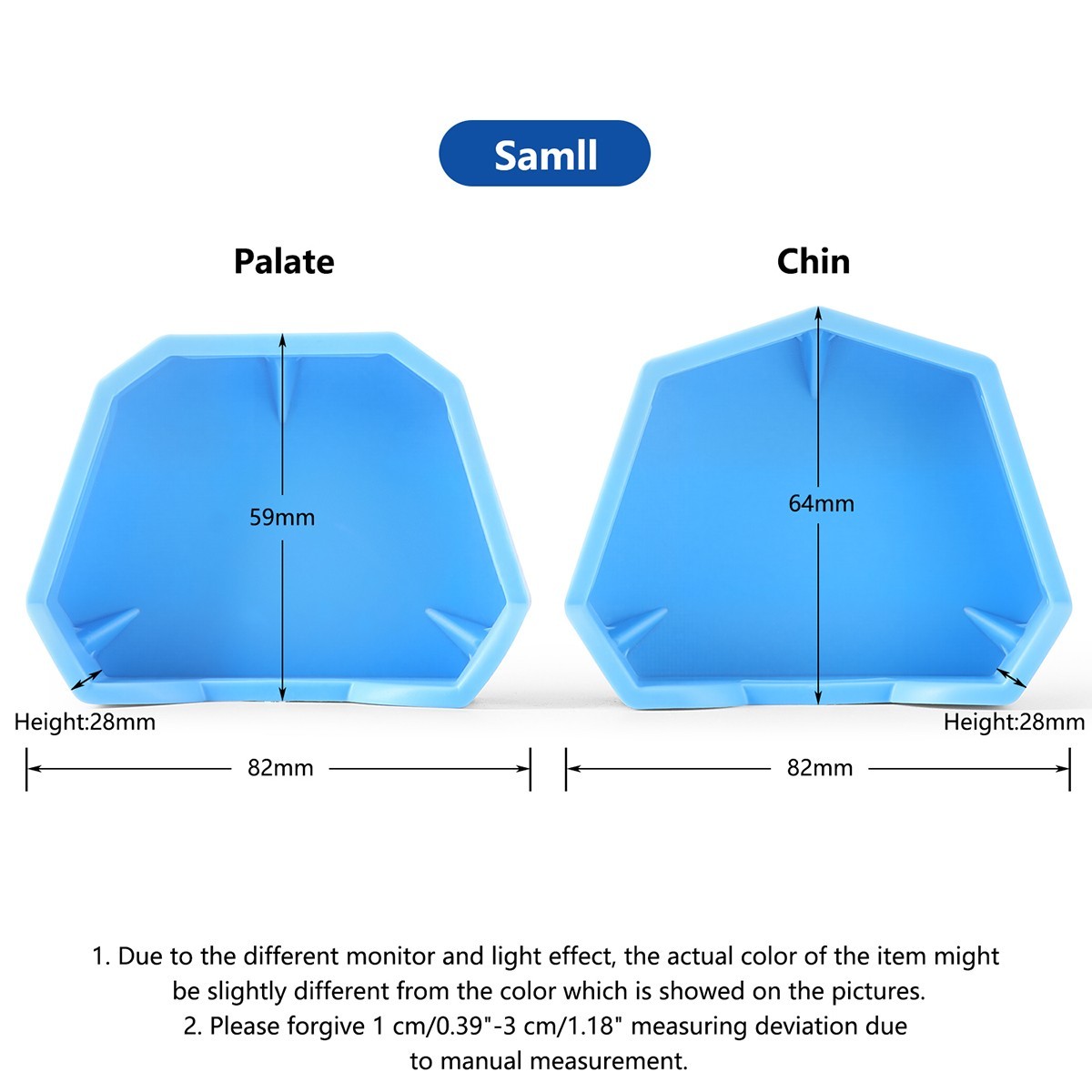 Dental Model Former Base Molds Blue Silicone Rubber Notches Plaster Types 6pcs