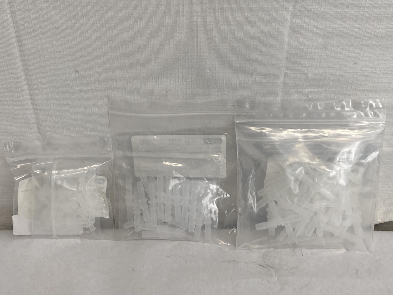 (Lot of 75) ELDON JAMES Female Luer, Straight Coupler, Tee Connector 1/4” ID HB