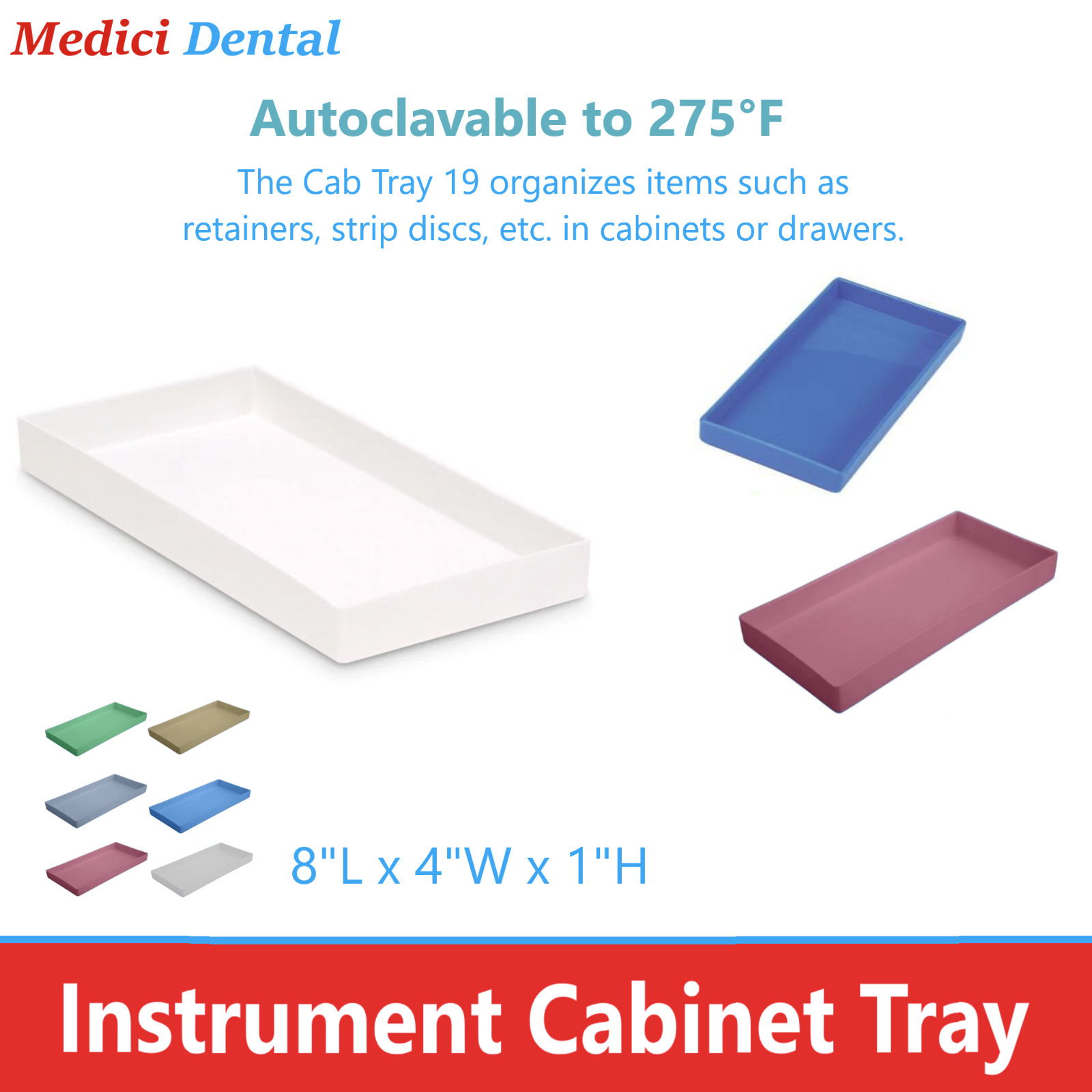 Dental Instruments Tray For Sterilization & Organization of Dental Strips, Discs