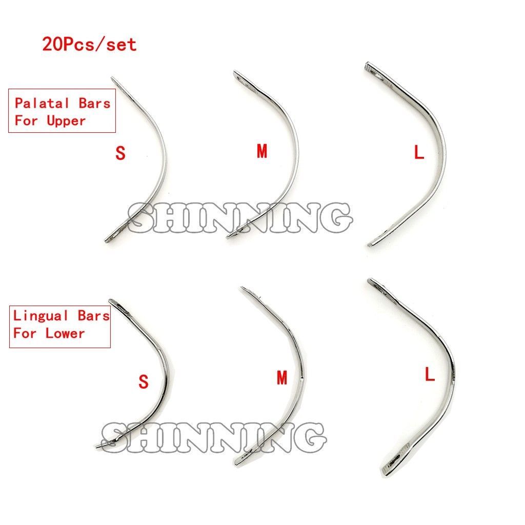 3Packs/60Pcs Dental Lingual Bars Lower/Upper In Large&Middle&Small Instruments