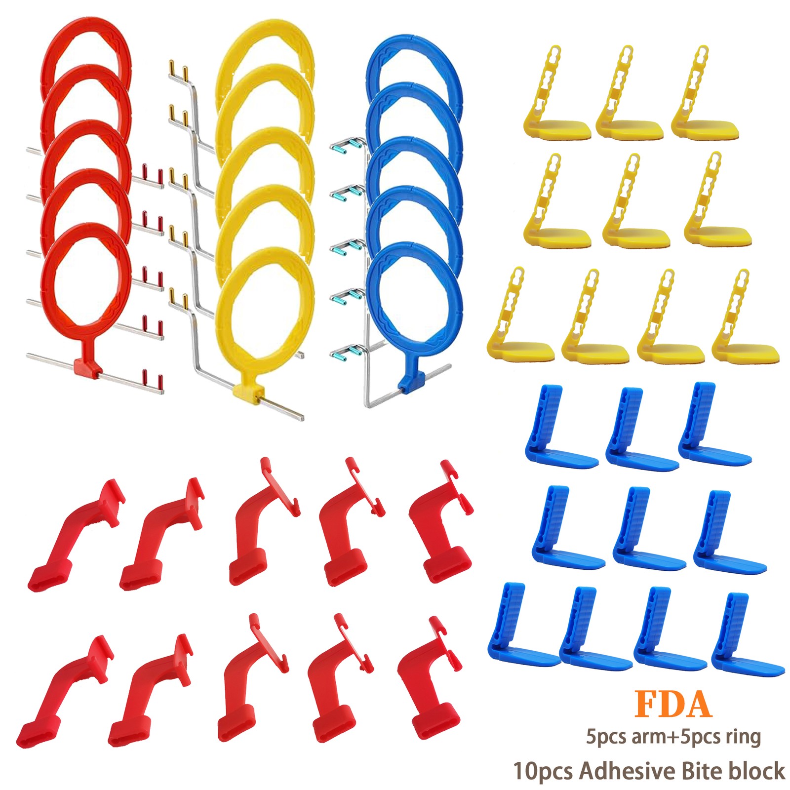 Dental Sensor Holder 10pcs Dental X-Ray Film Dental X-Ray Ring(5x)+Arms(5x) New