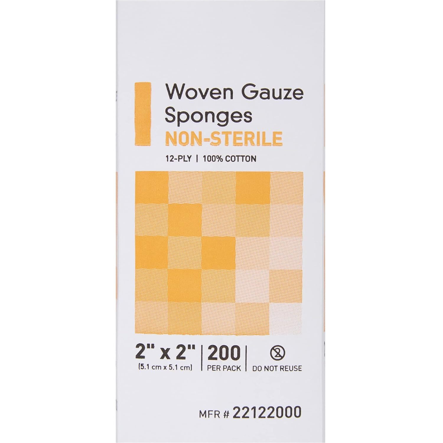 McKesson Woven Gauze Sponges 12-Ply 2×2 Non-Sterile 200 per Pack 40 Packs