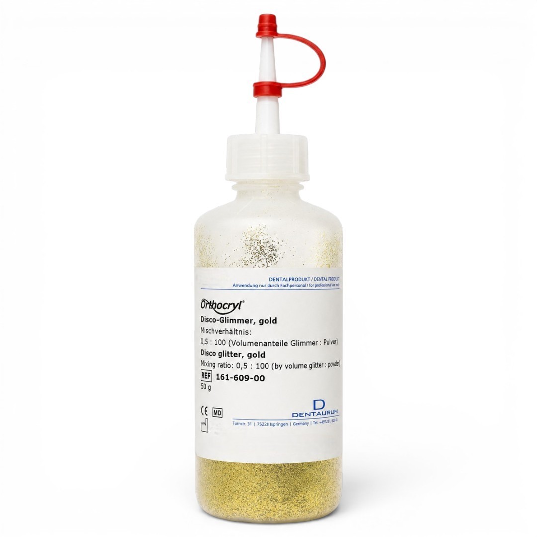 1x Dental Dentaurum Orthocryl Disco Glitter Gold 50g Acrylic Appliance Additive