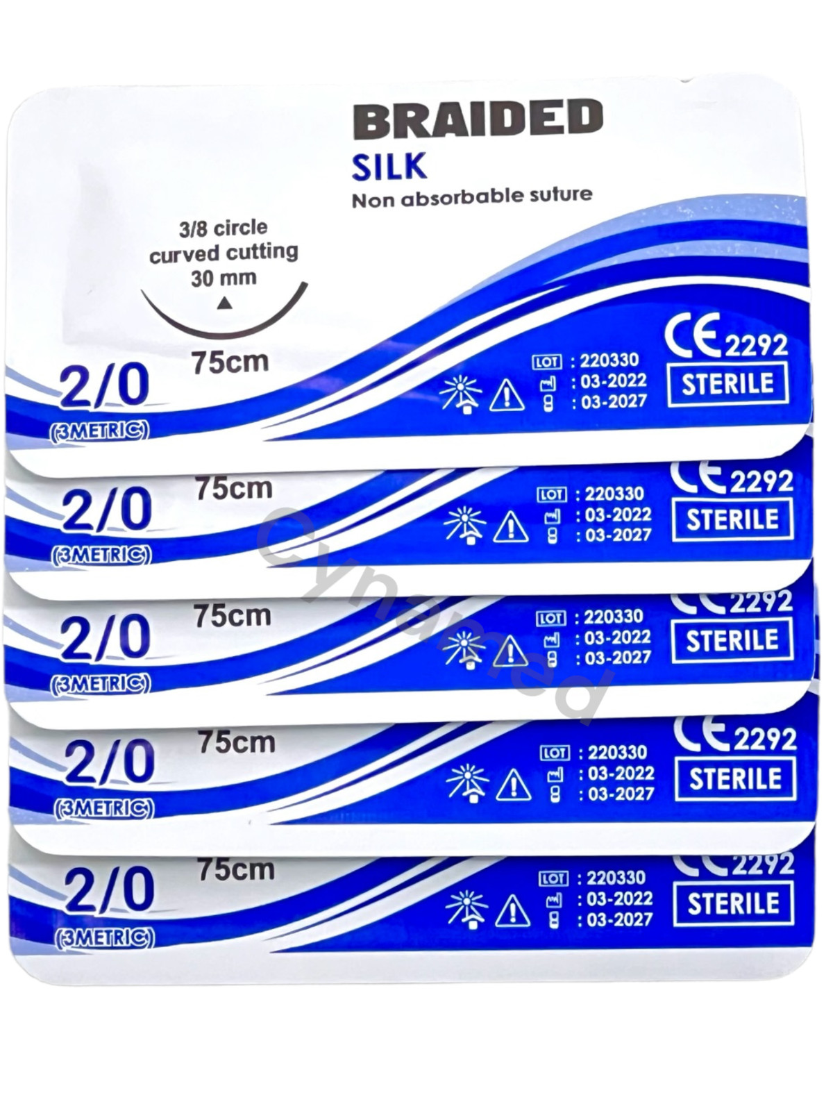 2/0 Silk Sterile Training Suture Thread With Needle Sewing Box