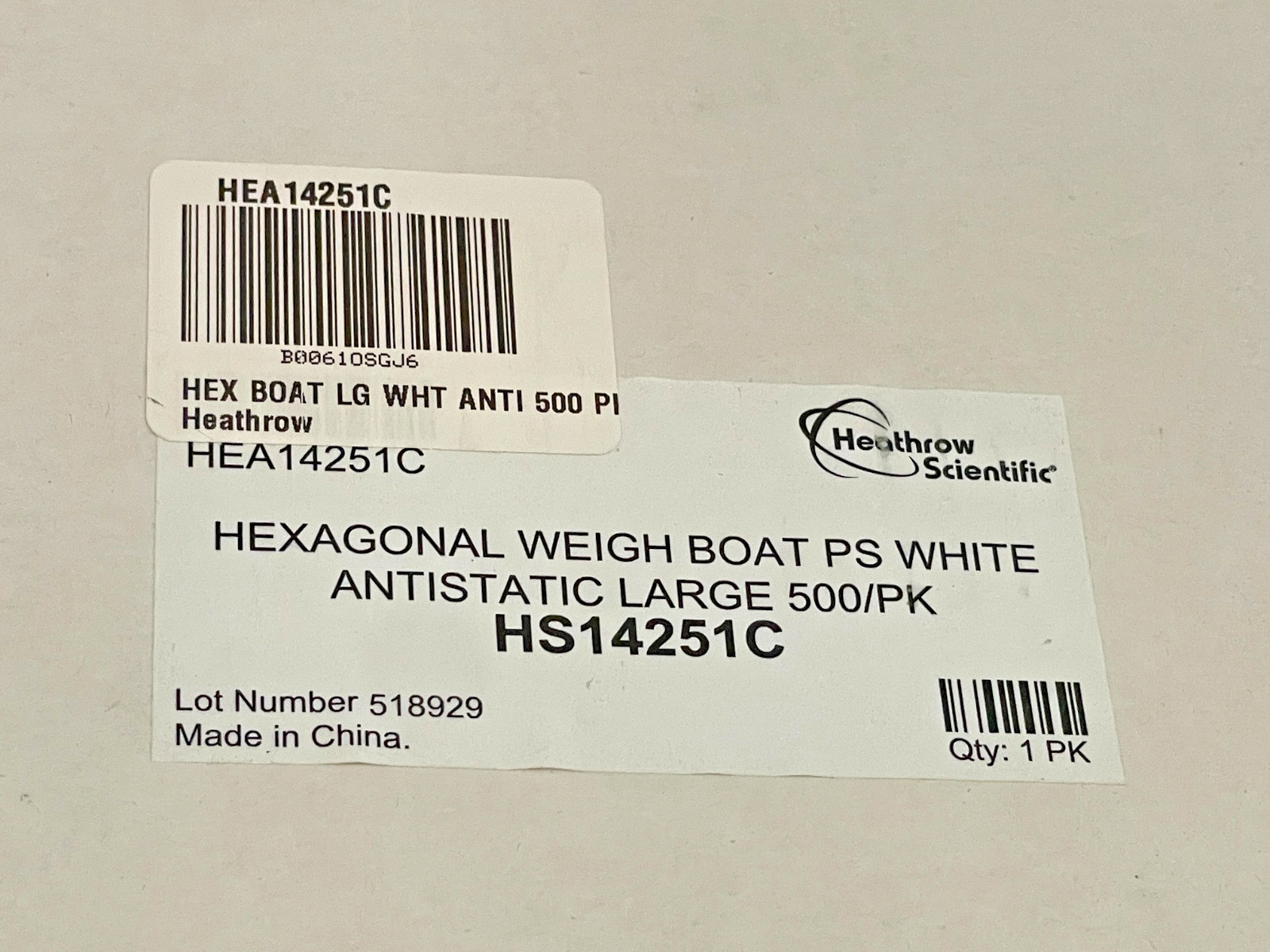 Heathrow Scientific Hex Boats (3 boxes: Medium (HS14251B) + Large (HS14251C)