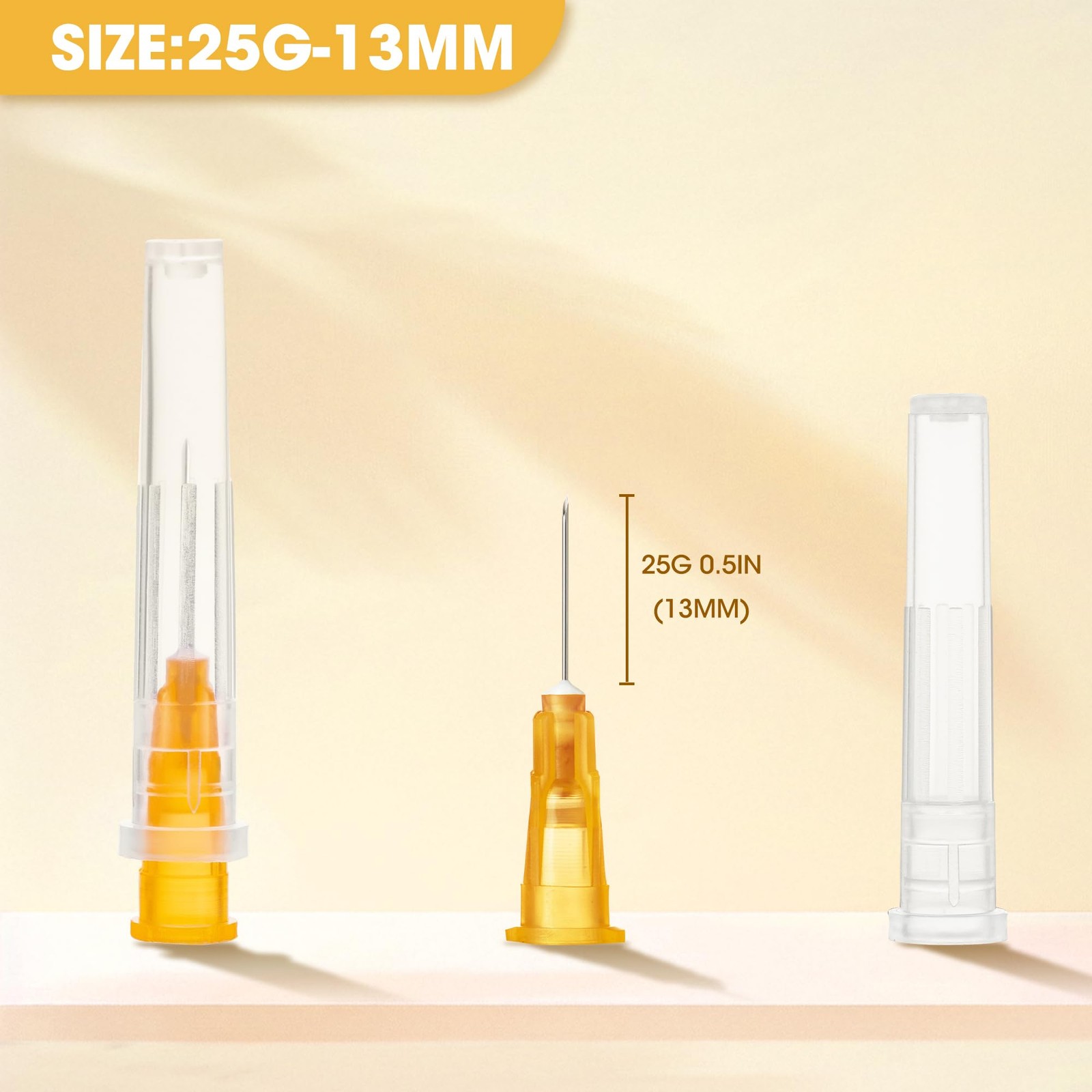 25Ga 1/2 Inch Luer Lock Needle Accessories with Cap for Scientific and Industria