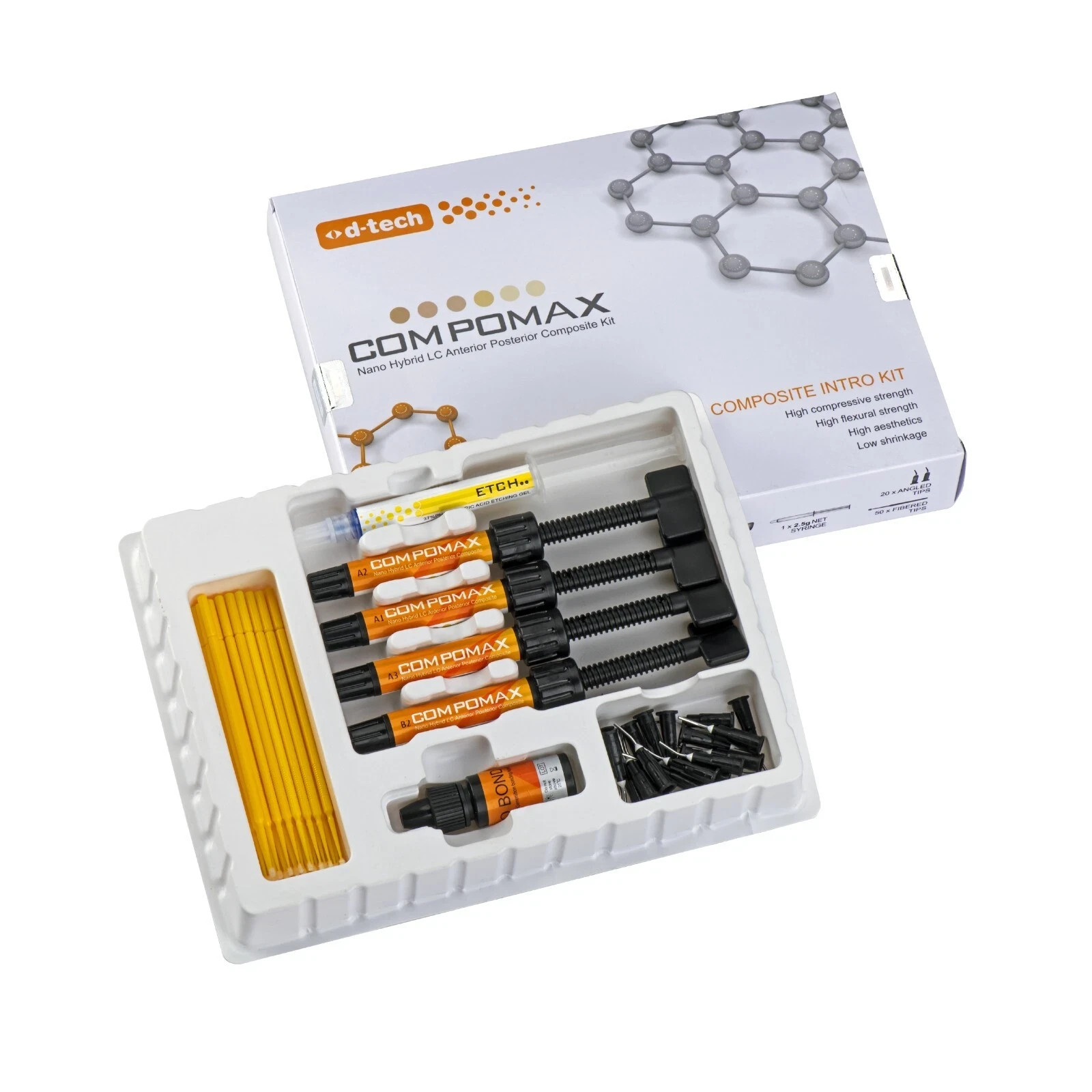 COMPOMAX Nano Hybrid LC Anterior Posterior Composite & Bonding Kit by D-Tech