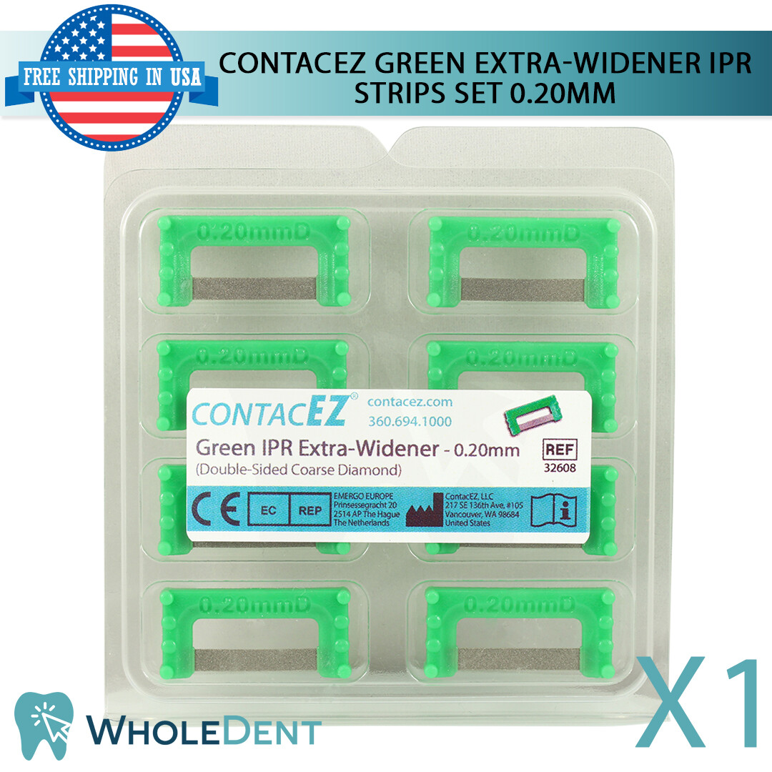 ContacEZ Green Extra Widener IPR 8 Strips Orthodontic Interproximal Reduction