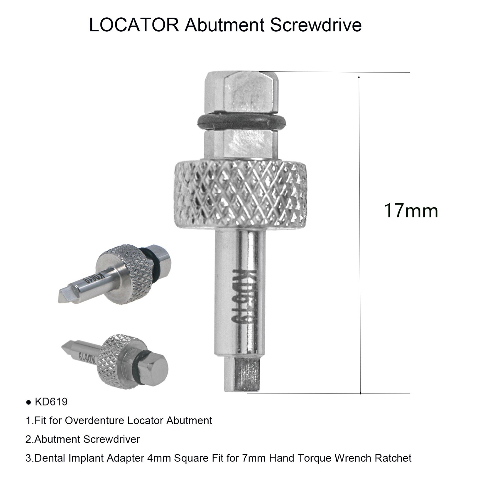 Dental Locator Abutment Drivers Tool Male Cap Inserts for MegaGen AR/AO Platform