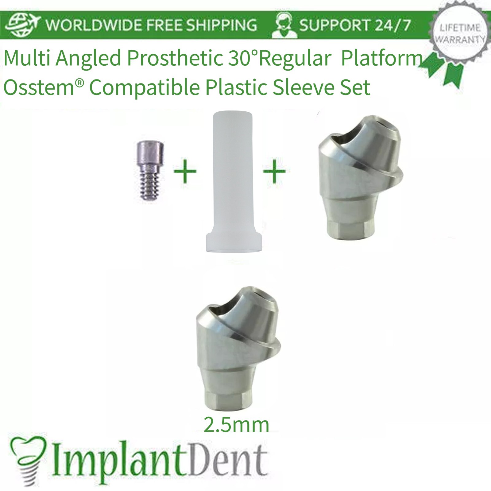 Dental Reg Platform Multi Angled 30° Abut 0sstem Compatible Plastic Sleeve Set