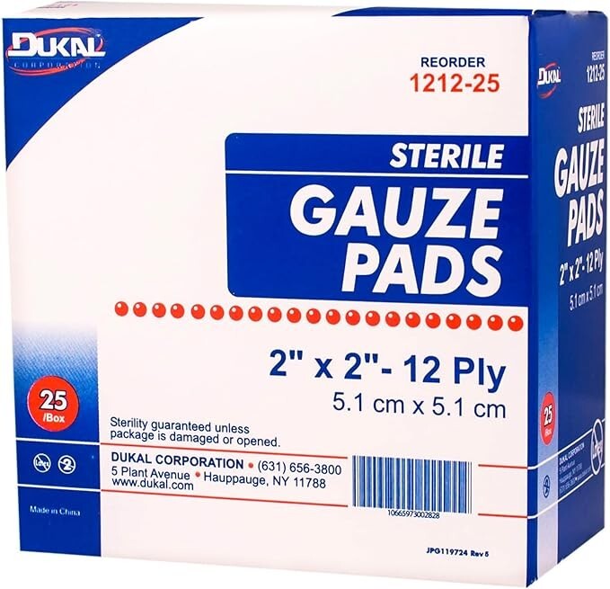Dukal Woven Gauze Pads 2″ x 2″. Pack of 100 12-ply 100 Count (Pack 1)