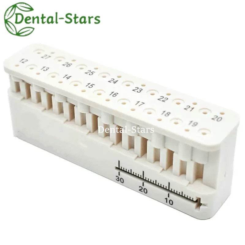 Autoclavable Dental Endodontic File Holder Measuring Block with Ruler blue/white