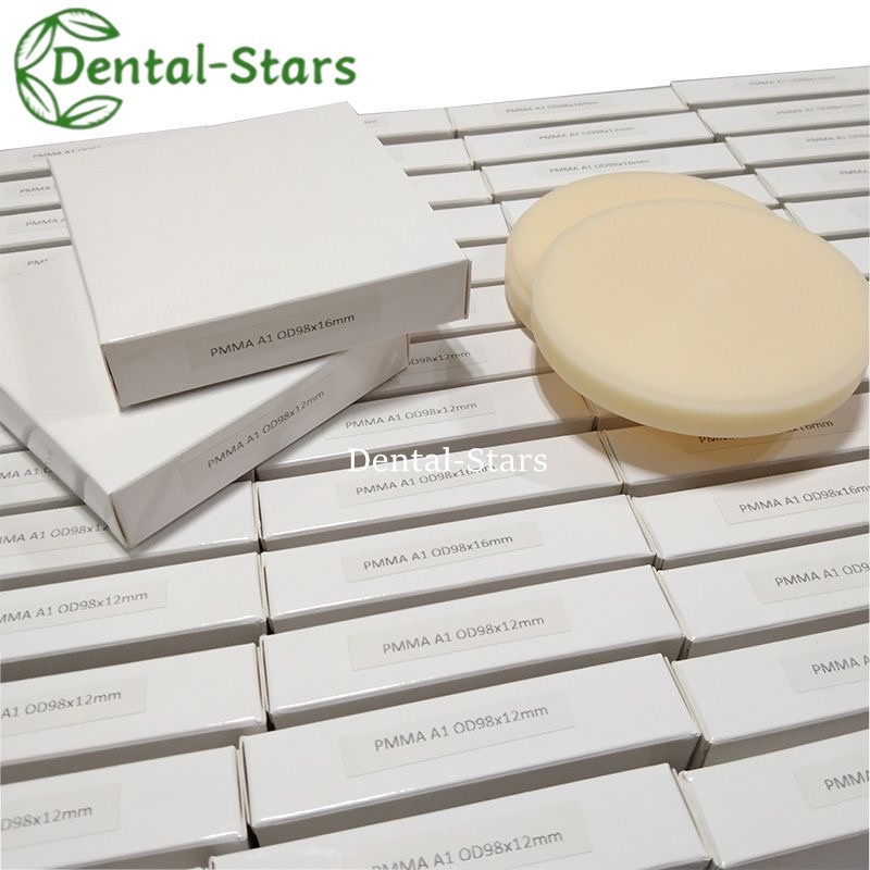 98mm Dental Multilayer Pmma Block Round Resin Disc Thick 12-25mm A1/A2/A3 Colors