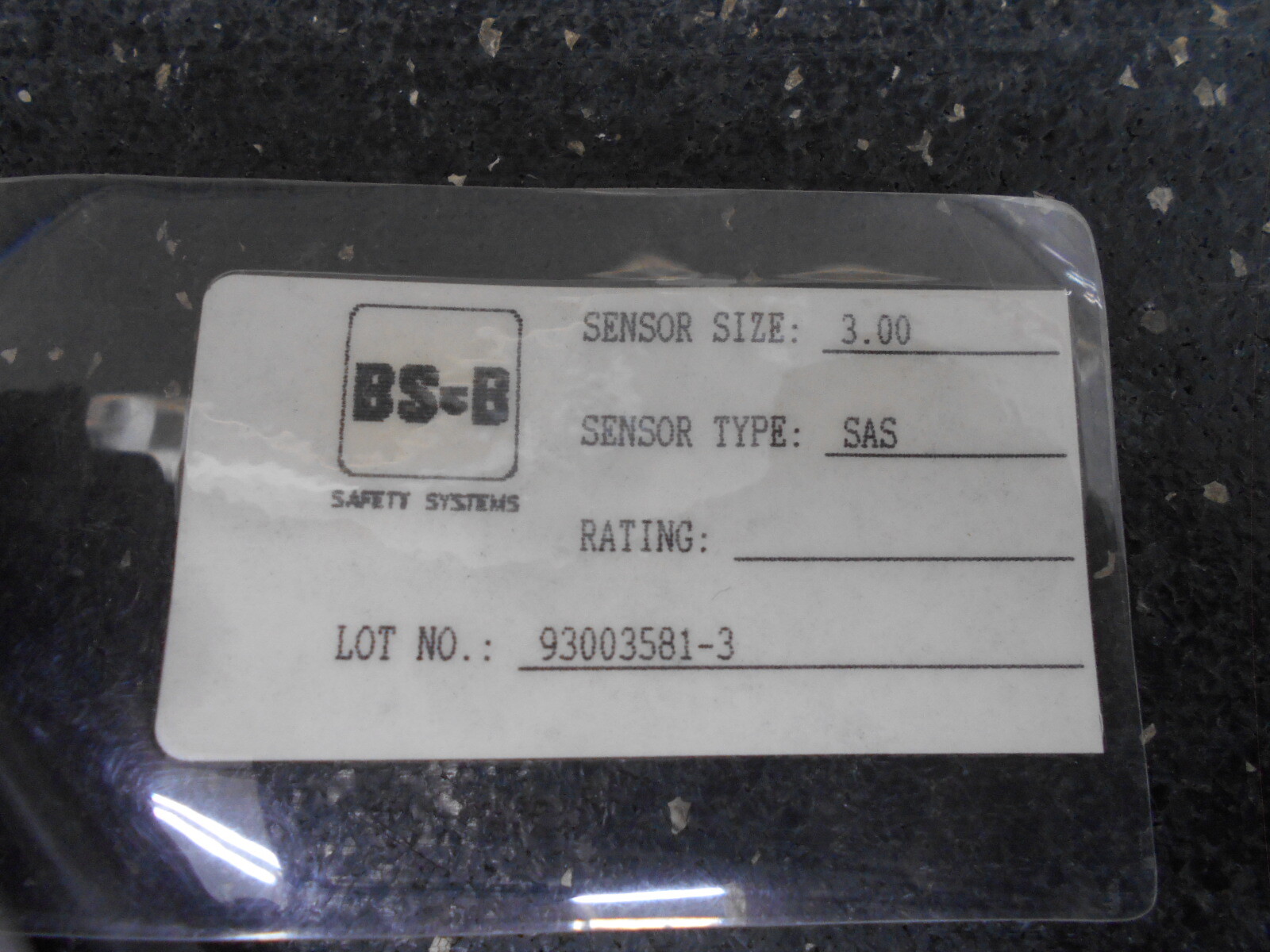 BS-B SAFETY SYSTEMS 96003581-3 TYPE SAS 3″ ALARM SENSOR