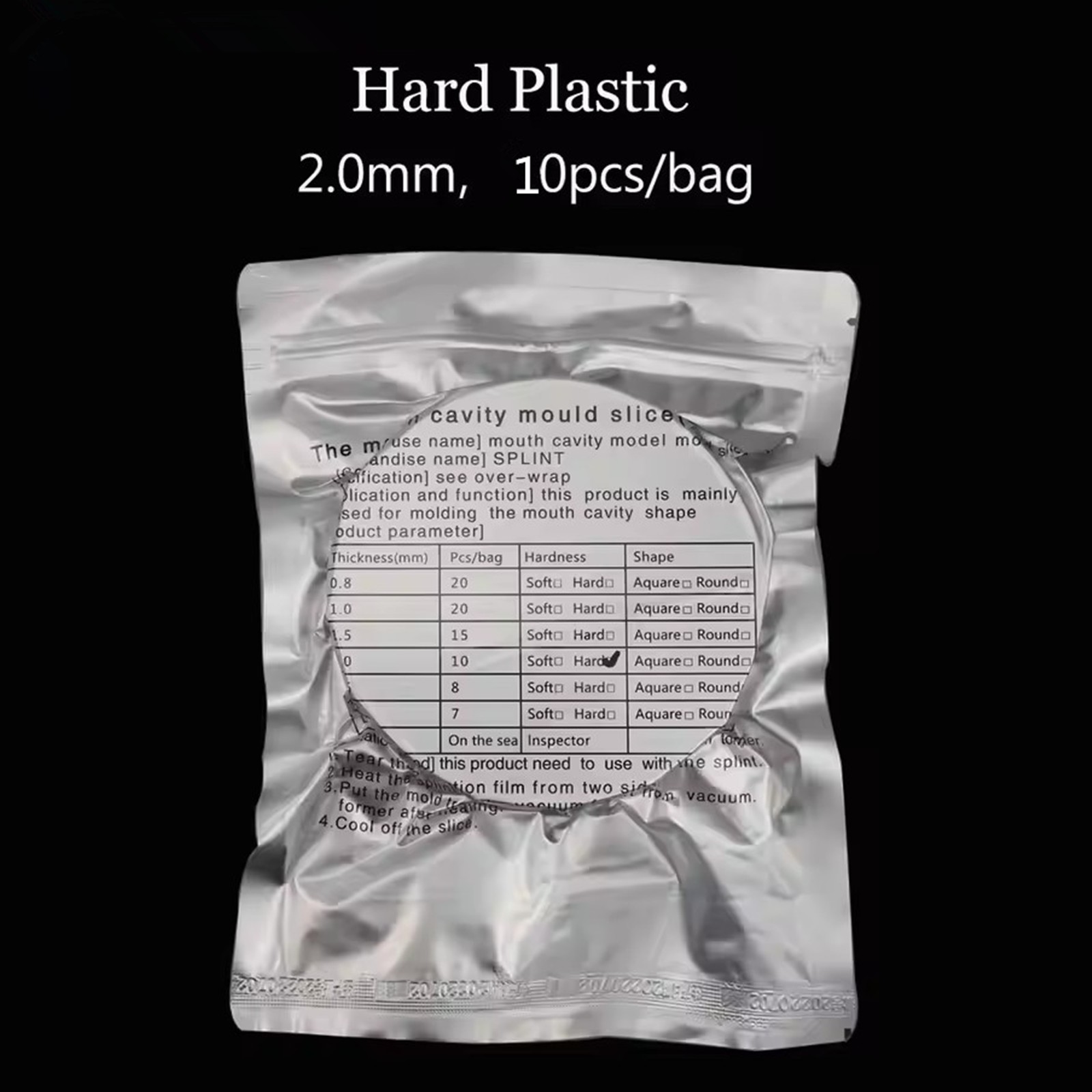 10Pcs Dental Vacuum Forming Sheets Orthodontic Splint Retainer Slice Hard 2.0mm