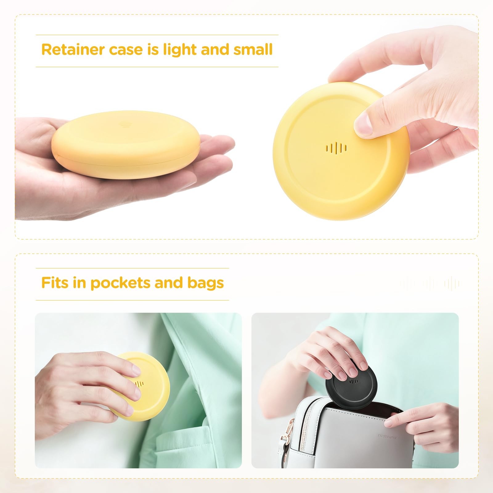 Gaboolo 2 Pack Retainer Case 3.46×3.46×0.9 Inch, 2Pack Yellow Green