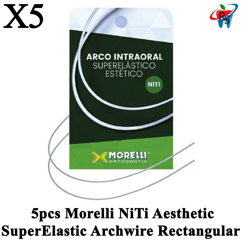 5pcs Dental Morelli NiTi Aesthetic SuperElastic Archwire Rectangular Jaw