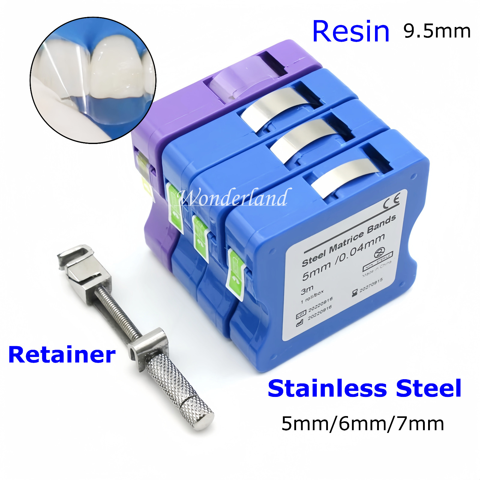 Dental Matrix Bands Teflon/S.S/Resin Film Restoration Light Cured Strip Roll