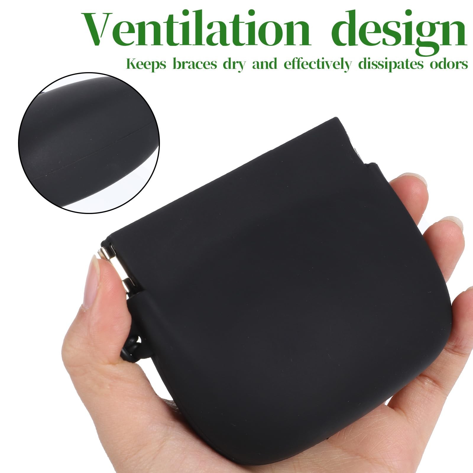 Silicone Retainer Case, Squeeze Top Holder with Lanyard Soft Black