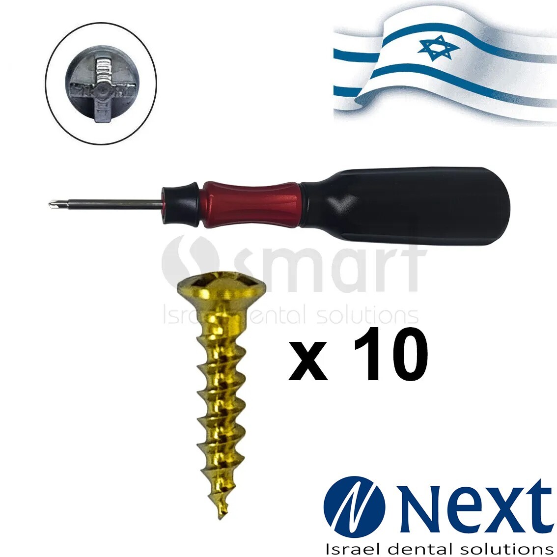 Lot x10 Screw titanium pin membrane Bone GBR Ø1.4 L6 tac + driver