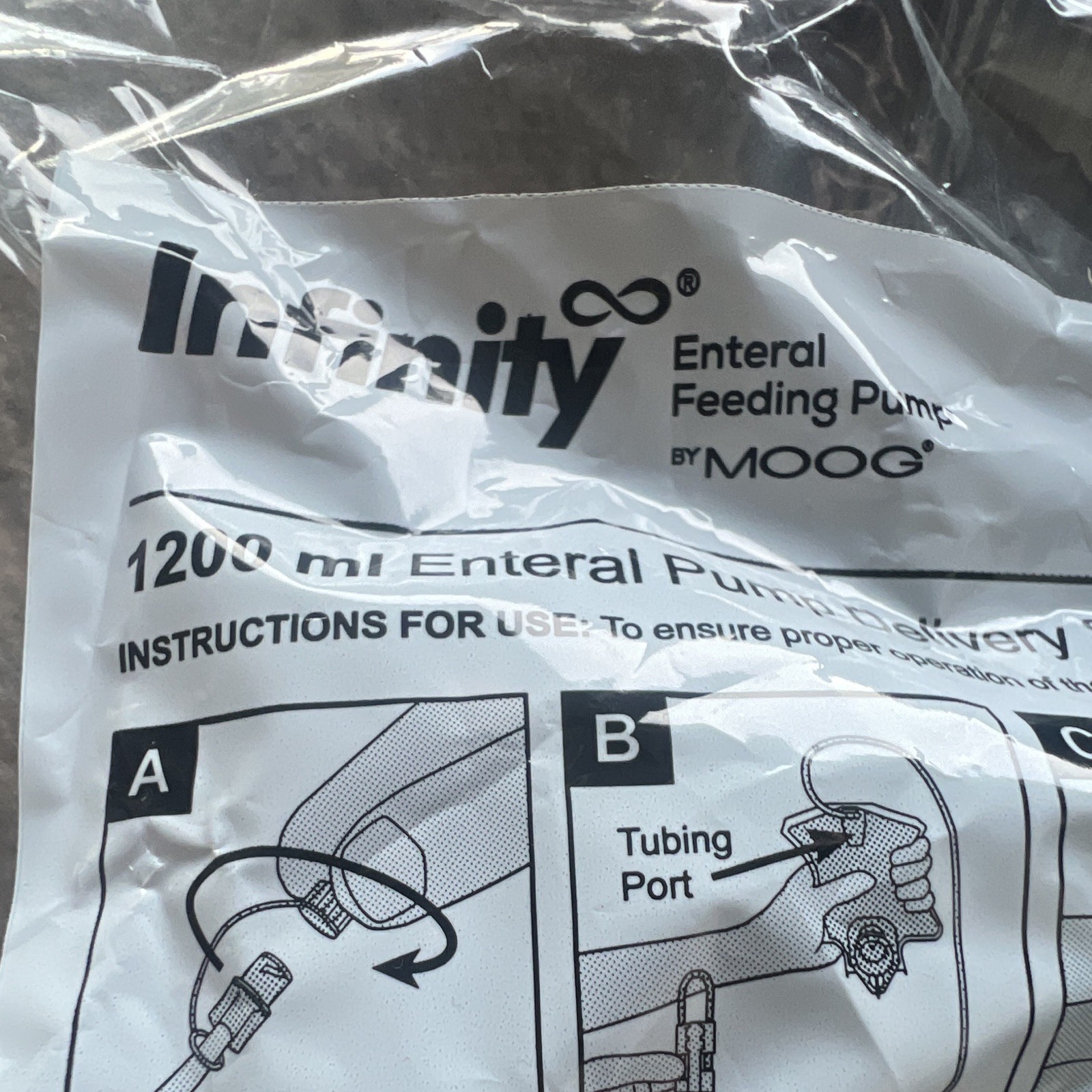 Moog Infinity 1200 ml Enteral Pump Delivery Set ENFit Connector INF1200-E