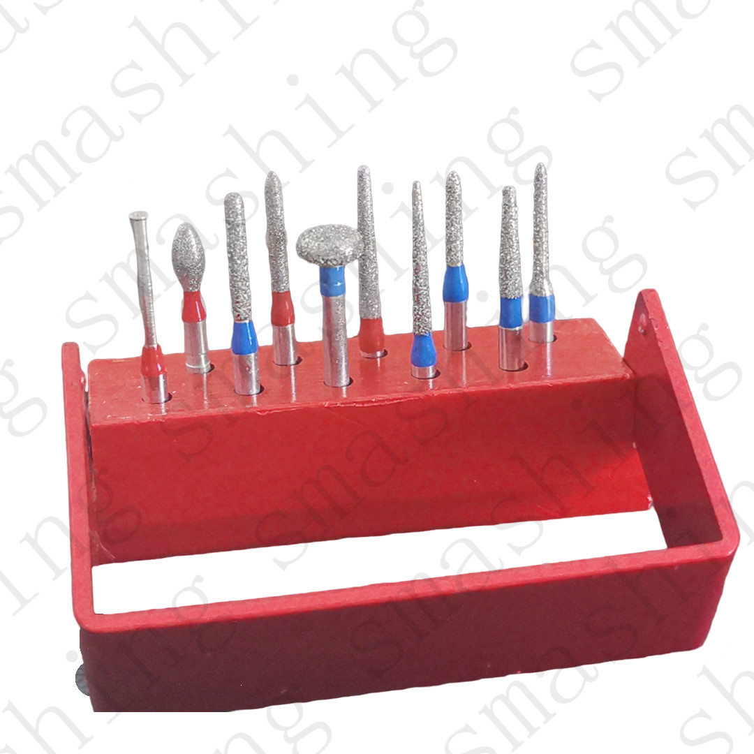 Dental Anterior Posterior Crown Bridge Preparation Diamond Burs Silver 10Pcs/Kit