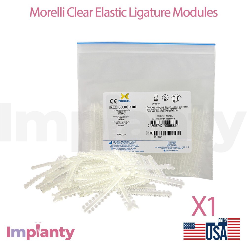 Morelli Polyurethane Elastic Ligature Modules Crystal Clear Color 1000pcs