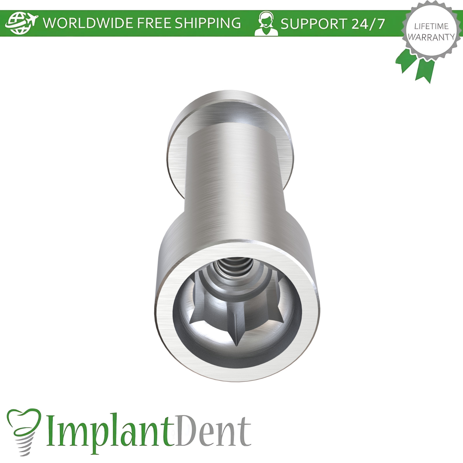 X10 Dental Fixture Analog Ø4.5mm DENTlUM® Compatible Int Hex Stainless Steel