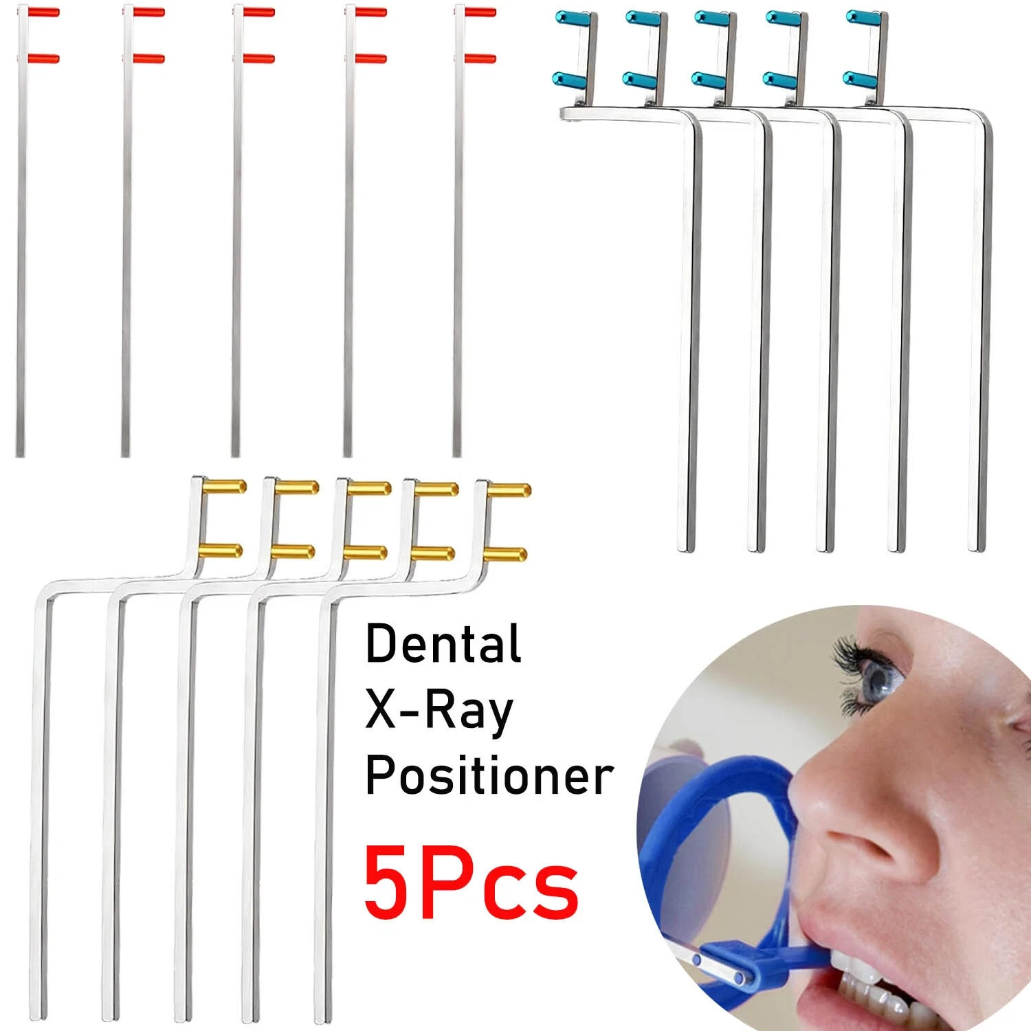 5Set Dental Sensor Holder Dental X-Ray Positioning Aiming Ring Bitewing Anterior