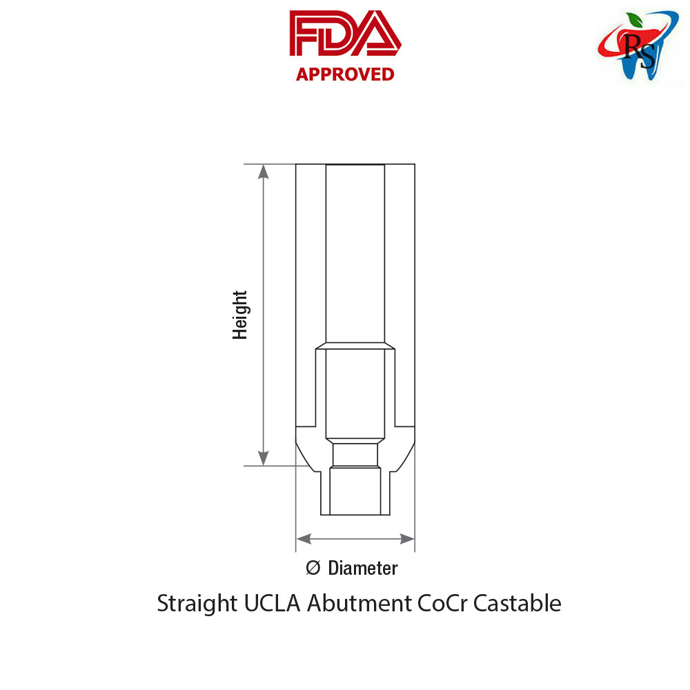 5pcs DSl Straight UCLA Conical Castable Chrome Cobalt Abutments RP Implant