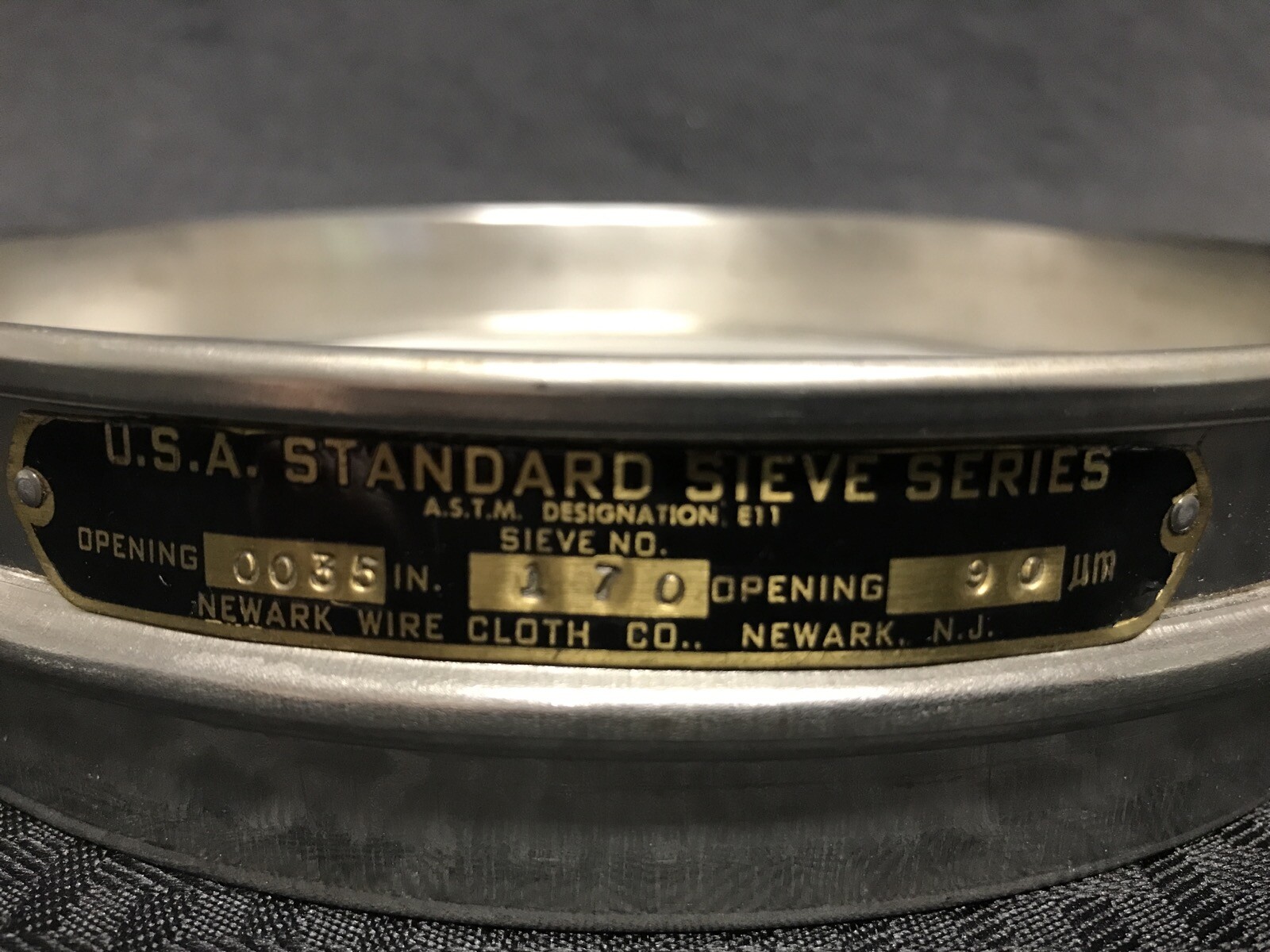 NEWARK 8” U.S.A. Standard No. 170 Mesh SS Half Height Test Sieve 90um 0.0035”