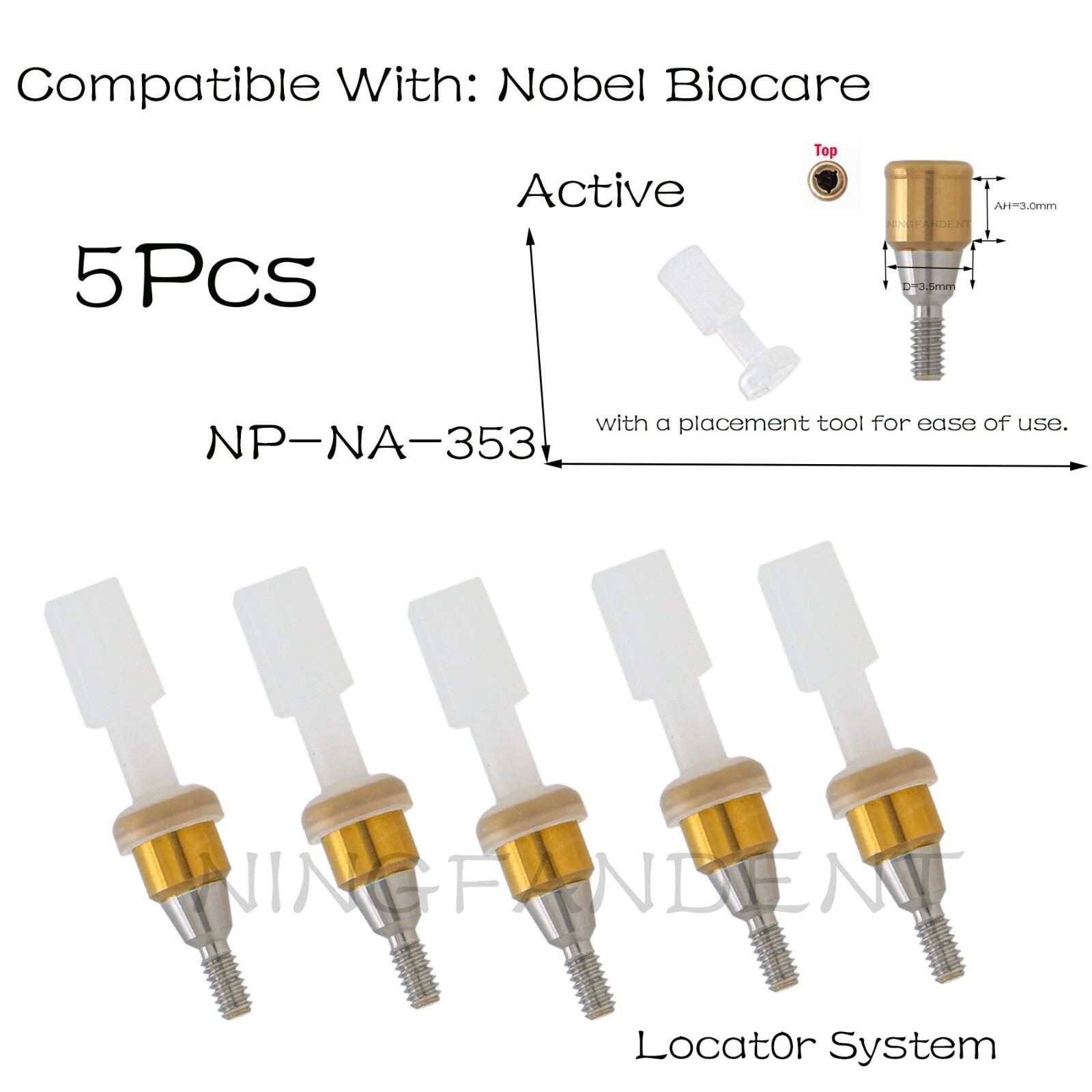 For Nobel active Implant Locator Abutment Screw 3.5mm NP