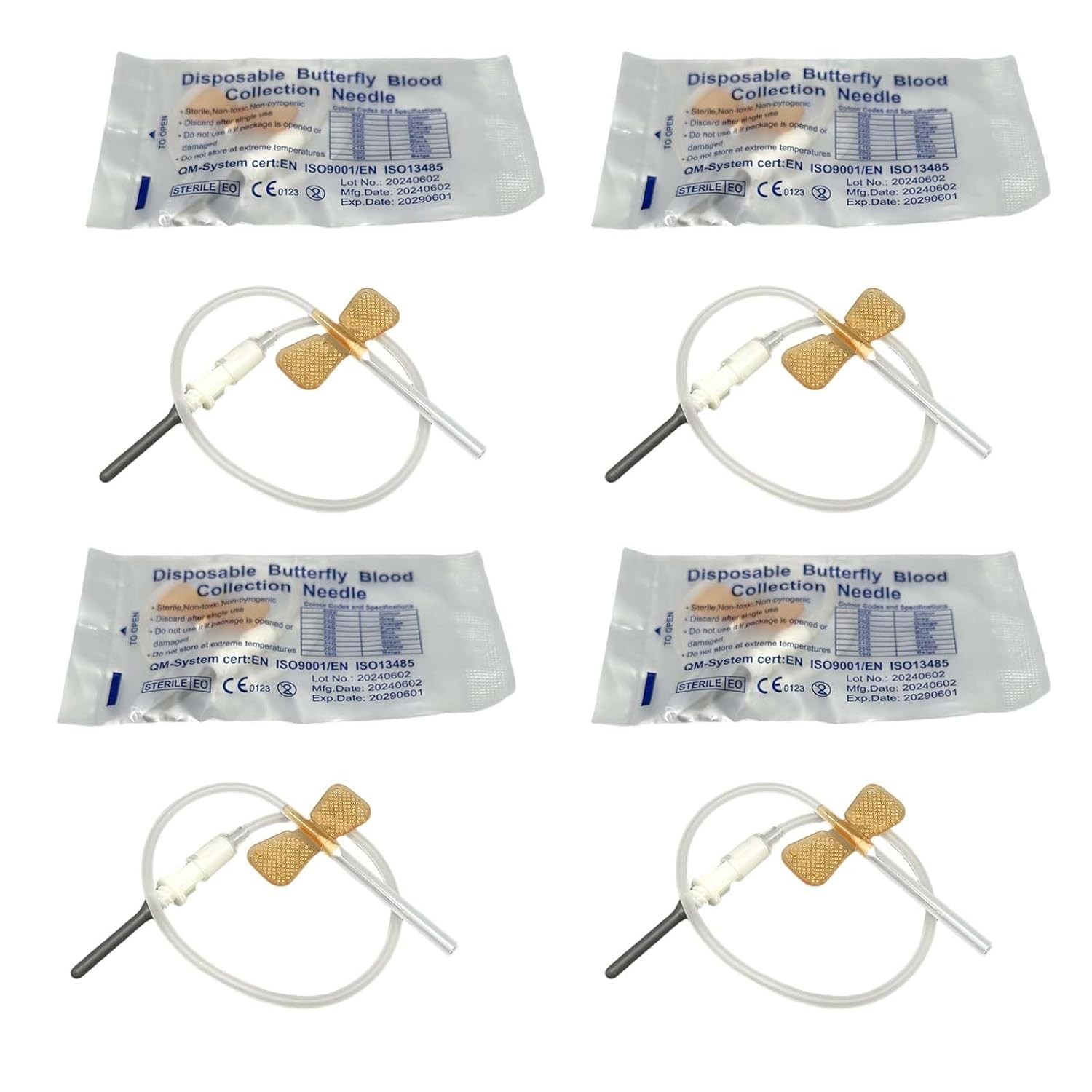 Advanced Safety Butterfly Needle with Luer Adapter Separable, 21/23/25G, 50/pack