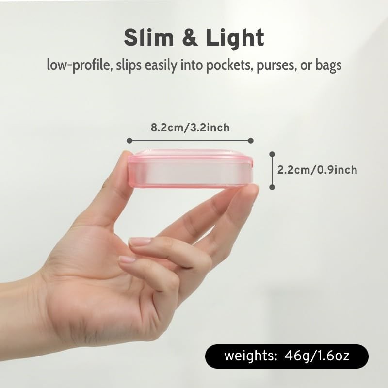 Maobuli Transparent Slim Retainer Case, Small Aligner Box Small, Clear Pink