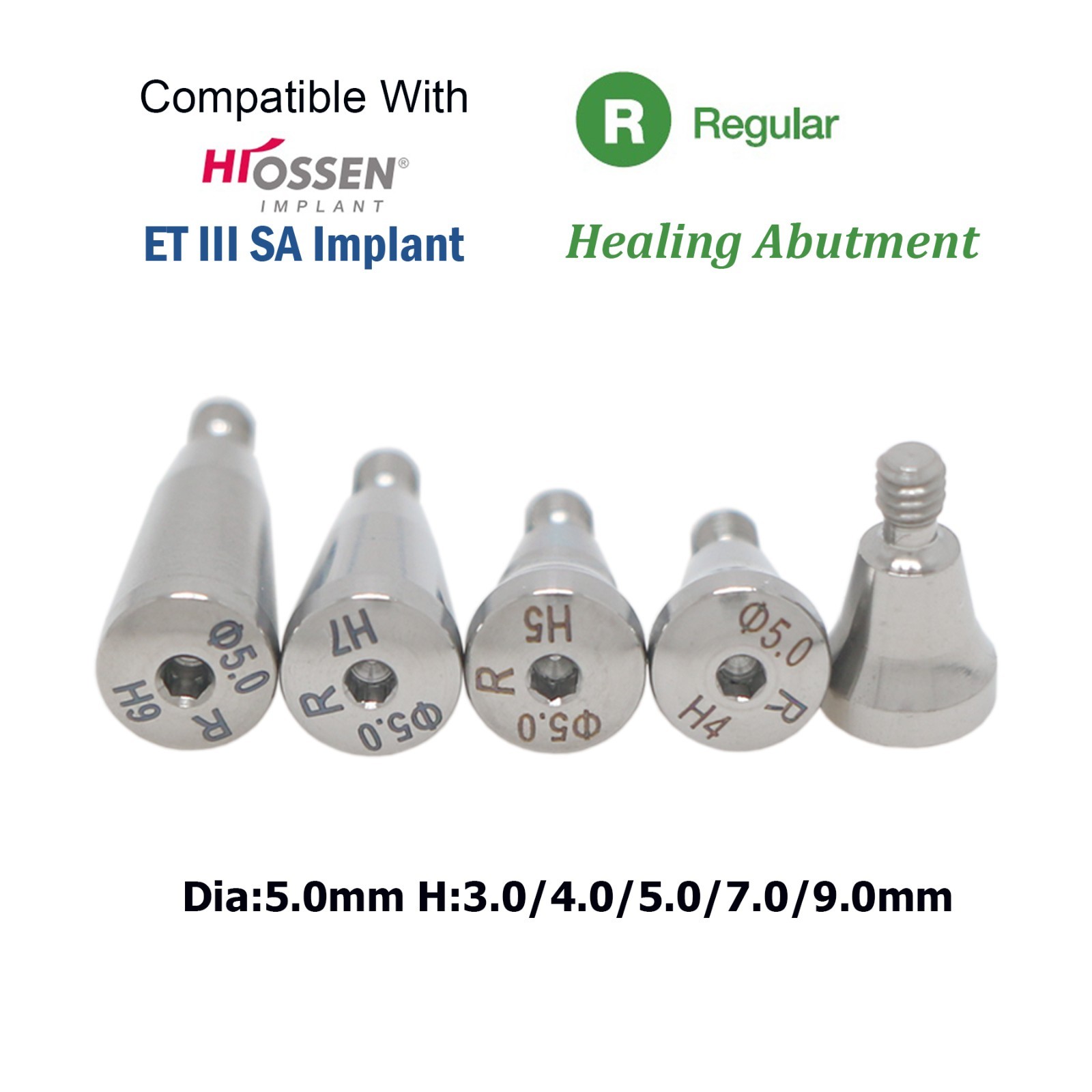 Titanium Healing cap Abutment Hexagon Mini/Regular Fit Hiossen Osstem