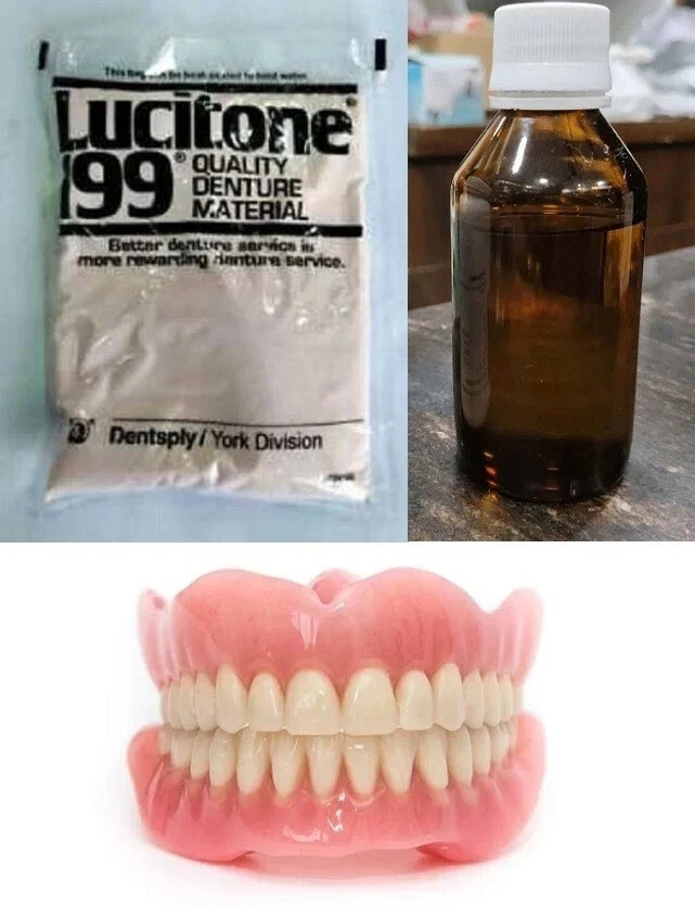 LUCITONE Veined Pink Heat Cure Denture Base Material – Powder 100gm Liquid 100ml