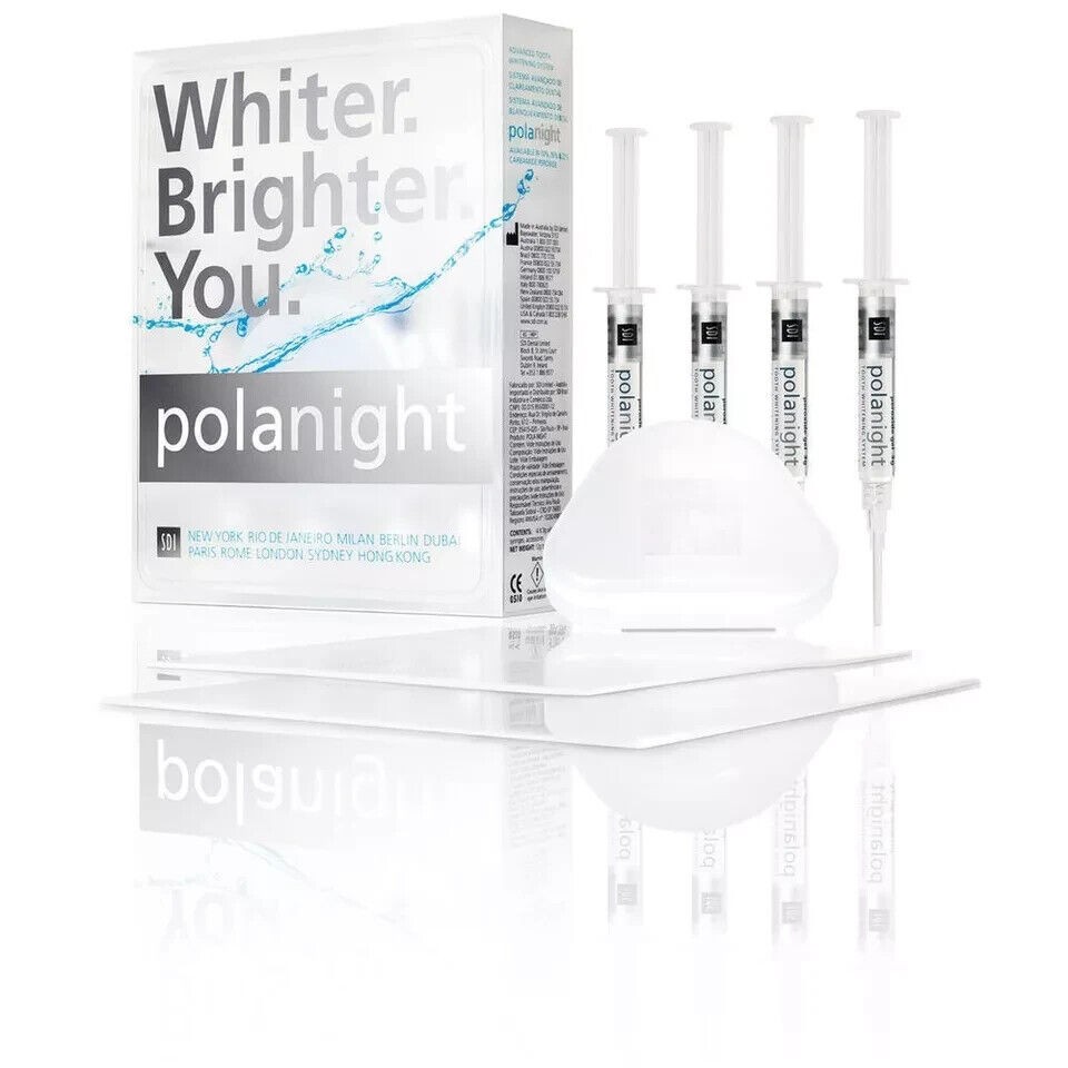 SDI Pola Night Kit 22% Dental Tooth Whitening Bleach Kit of 4 X 3gm Syringes.