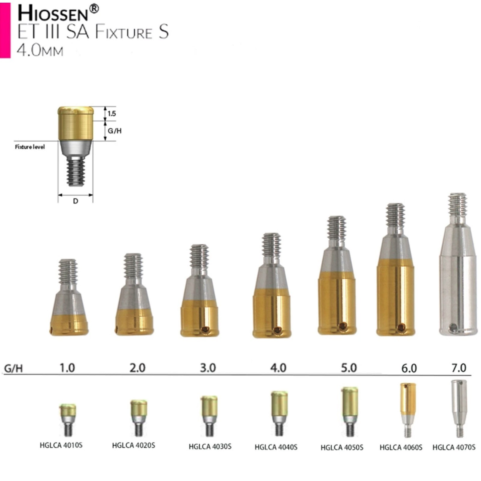 Overdenture Locator Abutment Regular/Mini Hiossen ET Platform Compatible 1-7.0mm