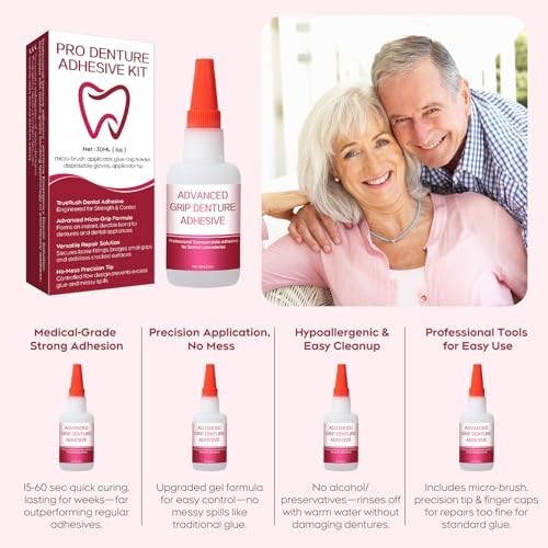 Instant Bonding Dental Glue for Dentures & Lab Tools – Fast-Setting 15-60 Sec, C